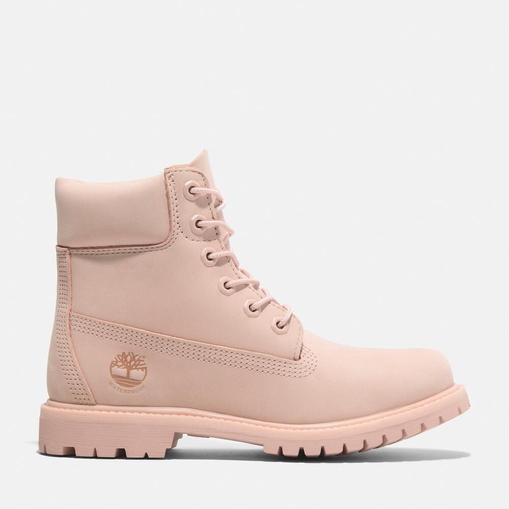 TIMBERLAND WOMEN'S 6 PREMIUM 6 INCH WP BOOT LT PINK NUBUCK NIB